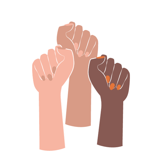 solidarité féminine marraine associaiton les munitionnettes accompagnement mains levées poings levés